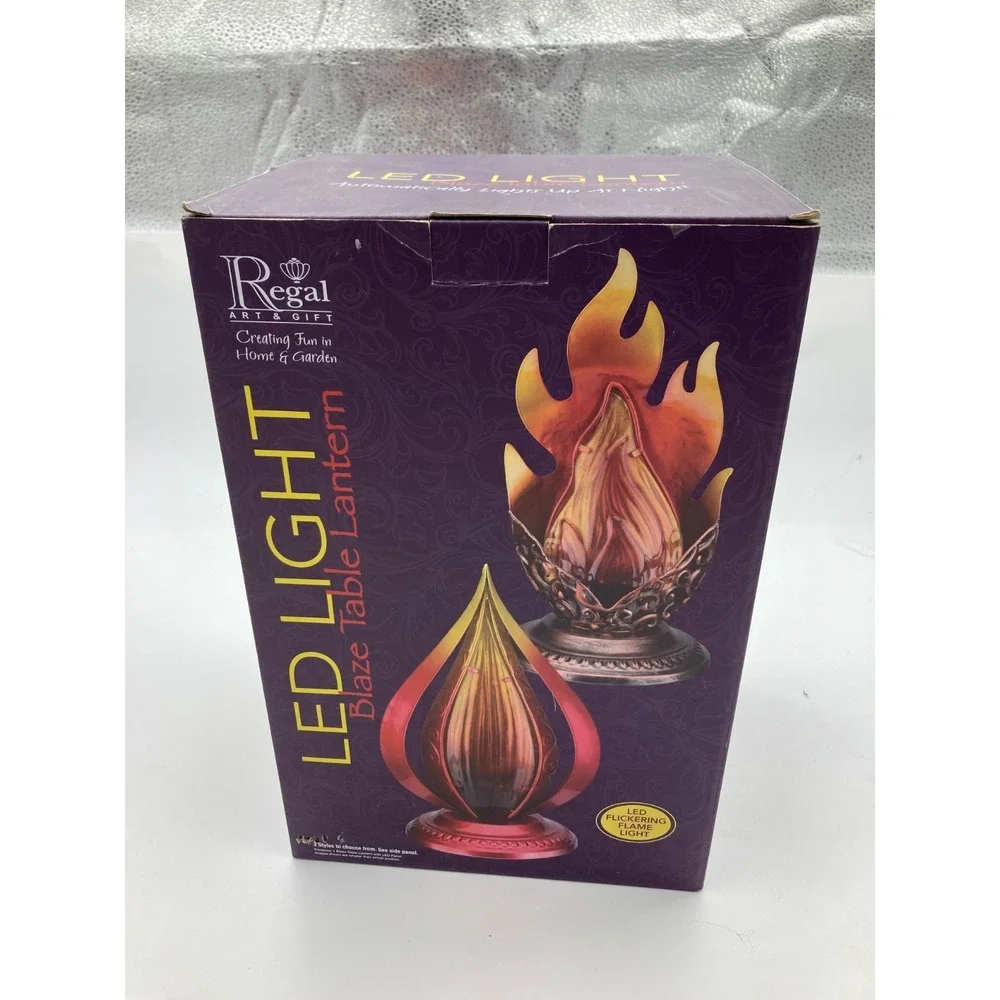 LED Blaze Table‎ Lantern Amber Light Flickering Flame Light Battery Powered